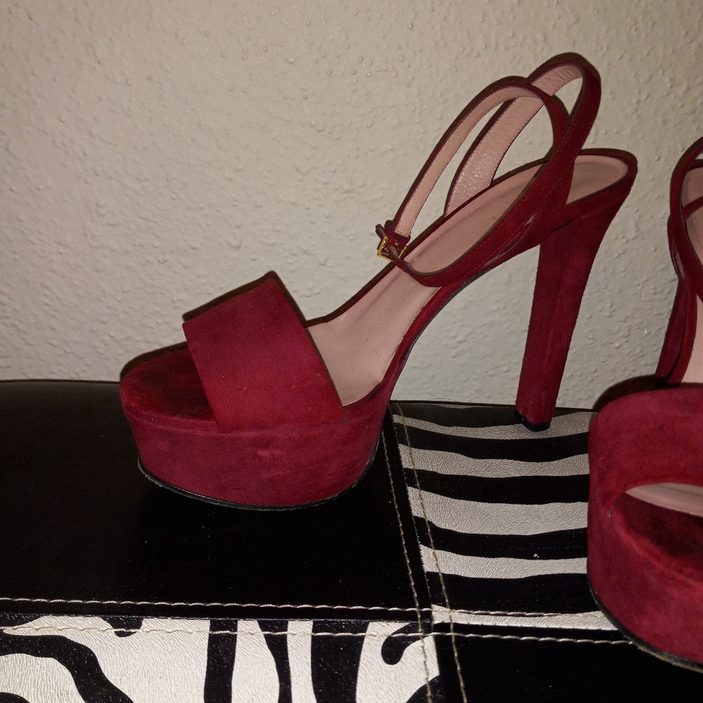 Gucci Platform Suede Heels Kid Scamosciato - Picture 3 of 15